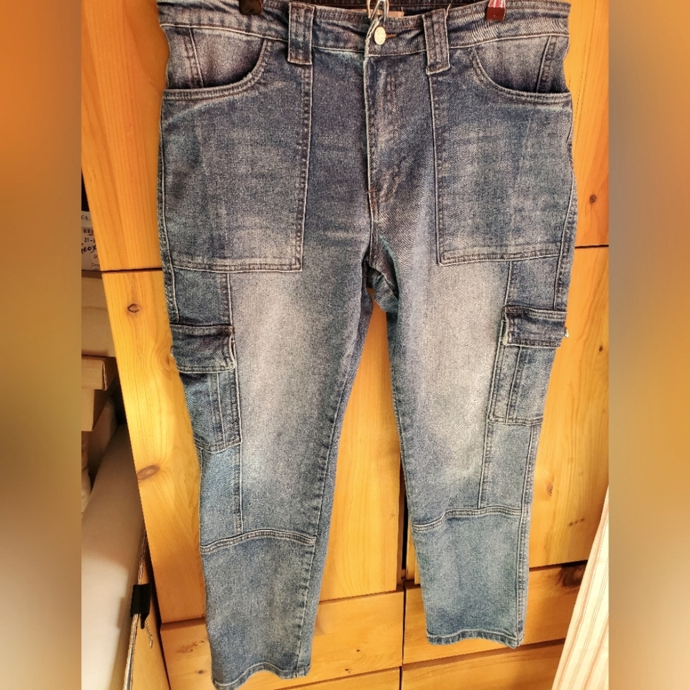 Kancan Cargo Style Patch Pocket Jeans Size 30